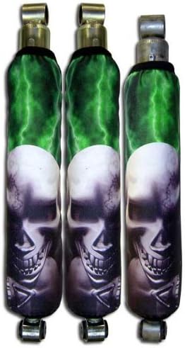 VPS Shock Cover Compatible with Kawasaki kfx 450 Green Lightning Skull Pile Shock Cover