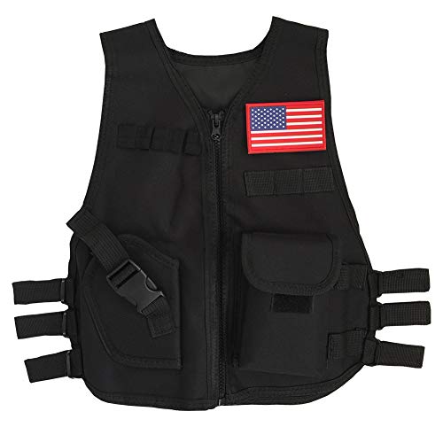 Gskids Tactical Vest Children Adjustable Military Fans Clothing Muti Black