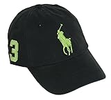 Polo Ralph Lauren Men Big Pony Logo Hat Cap (One size, Black/Green)