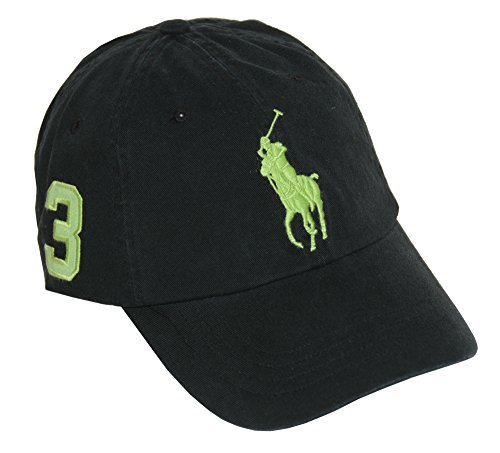 Polo Ralph Lauren Men Big Pony Logo Hat Cap (One size, Black/Green)