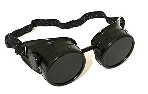 1 ALAZCO Black Welding Oxy-Acetylene Goggles Steampunk - 50mm Eye Cup #5 Lens - Welding, Torching, Soldering, Brazing & Cutting Metals - Made in Taiwan
