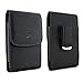 Black Leather Carry Case Side Cover Belt Holster Swivel Clip for BlackBerry Key2 - BlackBerry Key2 LE - BlackBerry KEYone