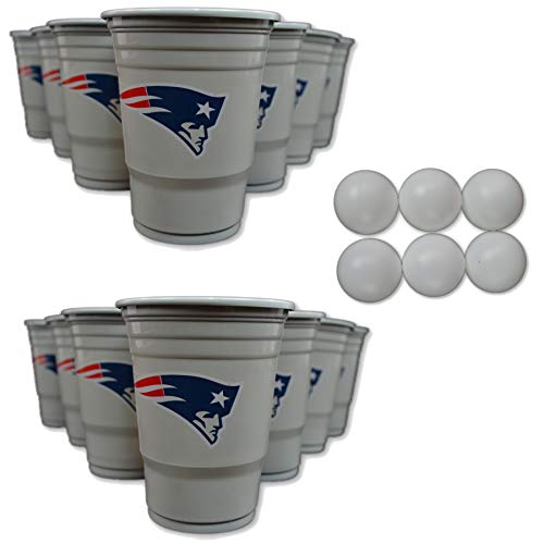 NFL Fan Shop Beer Pong Set. Rep Your Favorite Team with the Classic Game of Beer Pong at home or at the Tailgate Party - Comes with 22 Cups and 6 Ping Pong Balls (New England Patriots)