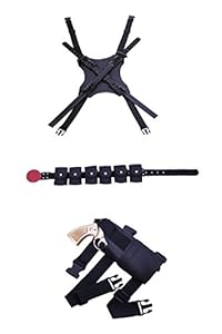 Riekinc Unisex Lycra Spandex Zentai Halloween Cosplay Costumes Kids 3D Style, Belts(three Items), Belts(Three Items)