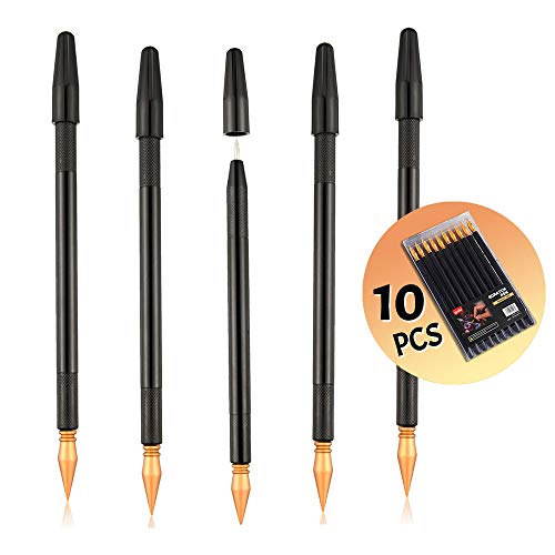 Scratch Color Pen Dual Tip/Scratch Paper Stick Stylus Tools for Art Paper Painting/Expert Edition/Black & Gold Design / 10 Pieces - Thumbnail 7