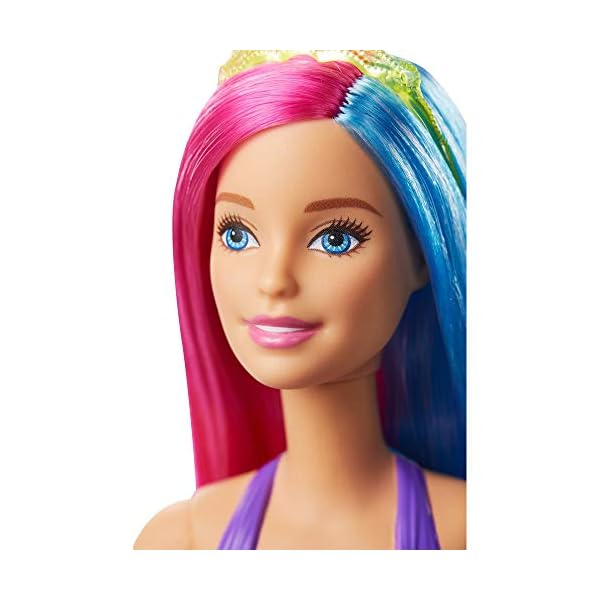 Barbie-GJK08-Dreamtopia-Surprise-Mermaid-Doll Barbie Dreamtopia Mermaid Doll, 12-Inch, Pink and Blue Hair, with Tiara, Gift for 3 to 7 Year Olds - GJK08