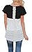 Imily Bela Women's Short Sleeve Colorblock T Shirt Lace Inset Tees Tops