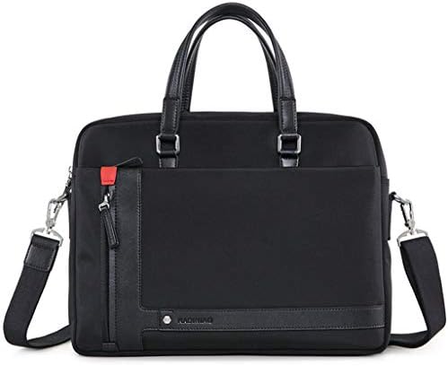 Real Leather Mens Business Briefcase，Laptop Shoulder Bag 38 * 6 * 29cm (Color : Black, Size : M)