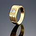 Geminis Mens Personality Gold Electroplated Cubic Zirconia Wide Band Rings-10