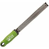 Premium Stainless Steel Cheese Grater and Lemon Zester Microplane Style with Green Ergonomic Handle by Viapure Living