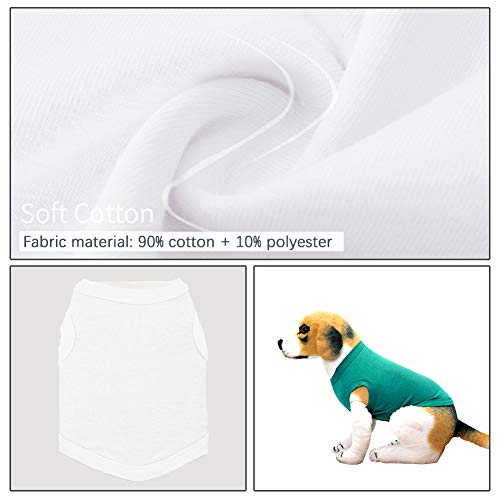 YAODHAOD Solid Color Dog T-Shirts Clothes, Cotton Shirts Soft and Breathable, Dog Shirts Apparel Fit for Small Extra Small Medium Dog Cat 4pcs (M)