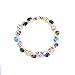 U7 Women Birthstone Crystal Bracelet 18K Gold Plated Round Cut Cubic Zirconia Tennis Bracelet, 7.5 Inches (Mixed Color Stones - 18K Gold Plated Plated)