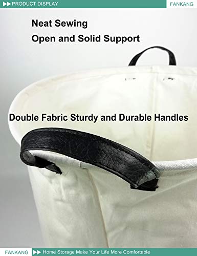 FANKANG Storage Bins Nursery Hamper Canvas Laundry Basket Foldable with Waterproof PE Coating Large Storage Baskets, Office, Bedroom, Clothes, Toys Baby Shower Basket (Bat)