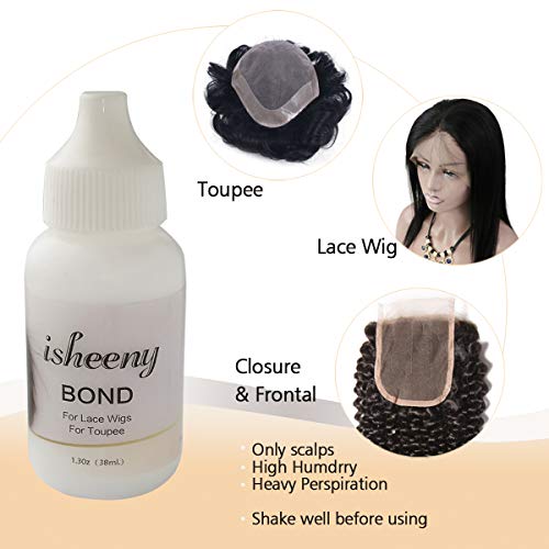 Isheeny Hair Replacement Adhesive 38 ML Safe Nontoxic Invisible Bonding Glue For Poly and Lace Hairpiece, Wig, Toupee Systems - Thumbnail 4