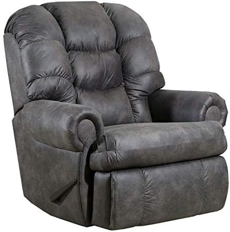 Lane Stallion Big Man Comfort King (Extra Large) (Rocker) Recliner in Dorado Charcoal. Made for The Big Guy Or Gal. Rated for Up to 500 Lbs. Extended Length. 79 Inches. Seat Width. 25 Inches. 4501L
