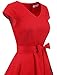 Gardenwed Women's 1950s Rockabilly Cocktail Party Dress Retro Vintage Swing Dress Cap-Sleeve V Neck