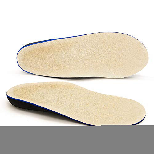 Sheepskin Orthotics Insoles Arch Supports Relieve Flat Feet Plantar Fasciitis Thick Wool Fur Fleece Inserts Winter Insets for Men and Women Cozy & Warm