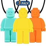 QUALEAP AMBER Sensory Chew Necklace for Kids, Boys or Girls - Oral Sensory Chew Toys Teether Necklace Chewing Necklace - Designed for Autism, ADHD, Oral Motor Boys BPA Free - 3 Pack