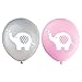 Pink Elephant Latex Balloons, 12 Inch (16pcs) Grey Girl Baby Shower or Birthday Party Decorations Supplies