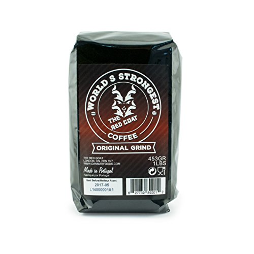 The Red Goat Original Ground Coffee, the World's Strongest Coffeend - 16 Ounce Bag (Original Grind)