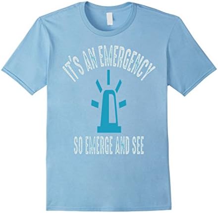 Mens Emergency T-Sirt Medium Baby Blue