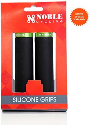 Dual Locking Lock On Silicone Bike Handlebar Grips - Ideal for a mountain bike, BMX bike, or everyday bicycle - Provides superior comfort and grip on the handlebars (Green)