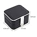 JL LELADY JEWELRY Small Travel Jewelry, Portable PU Leather Jewellery Case Two Layer Ring Box Earring Necklace Holder for Women Girls (Black)