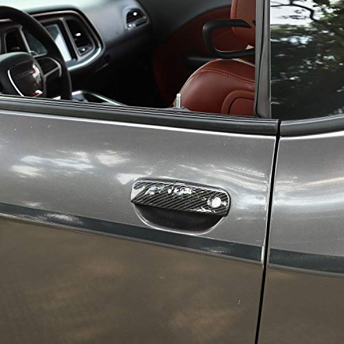 Voodonala for Challenger ABS Carbon Fiber Door Handle Trim for 20122022 Dodge Challenger, 2pcs
