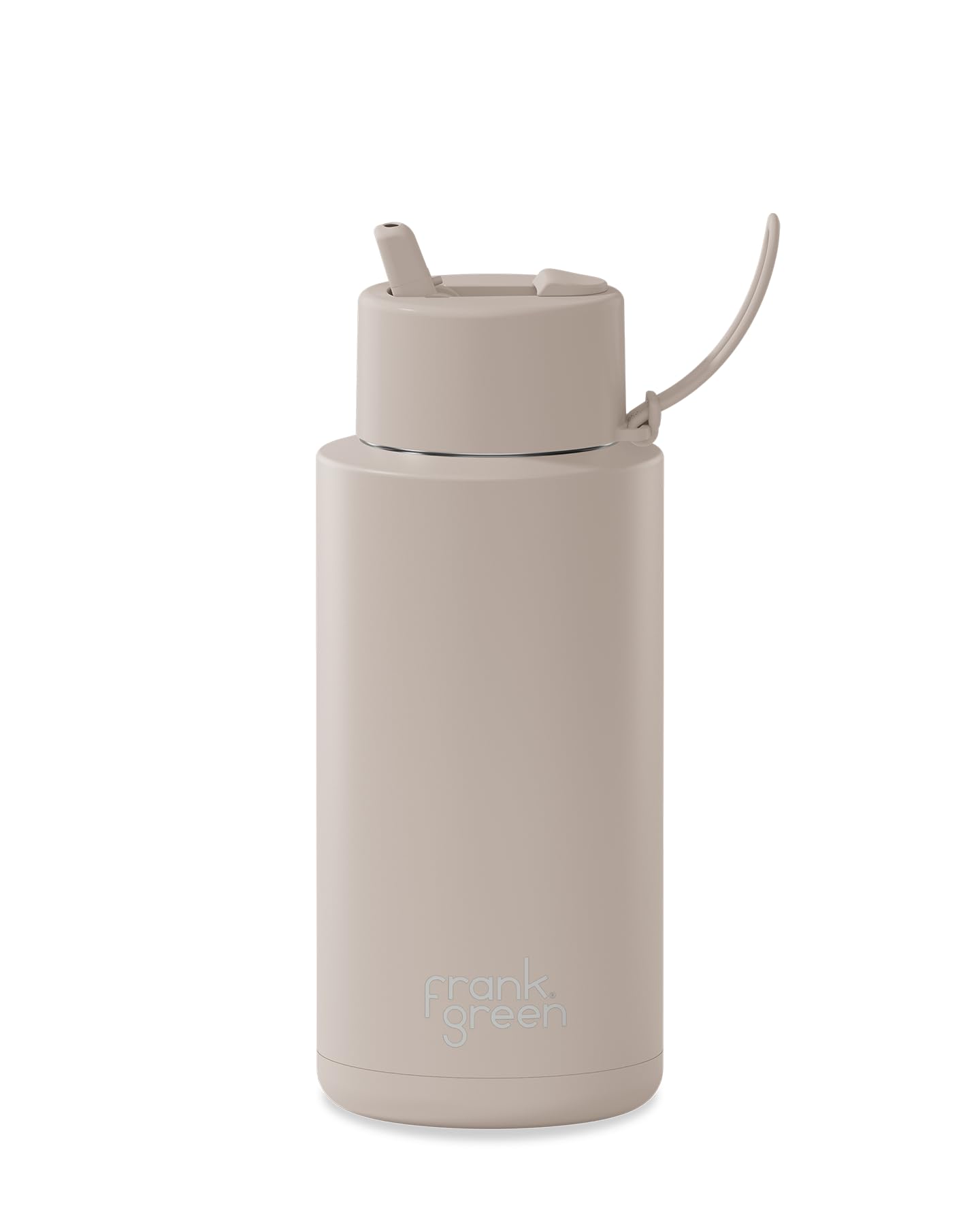 Photo 1 of frank green - Ceramic Reusable Bottle - Stainless Steel Water Bottle With Straw, Insulated Water Bottle, Metal Water Bottle - Flip Straw Lid - 34oz - Moon Dust