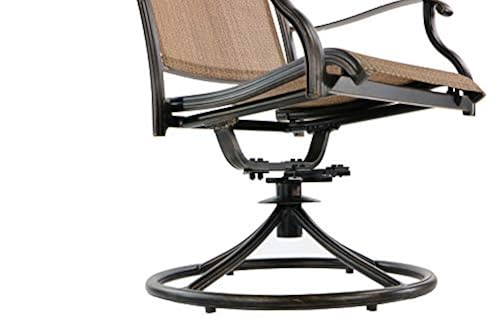 Hanover Fontana 3-Piece Bistro Set with Sling Swivel Rockers and