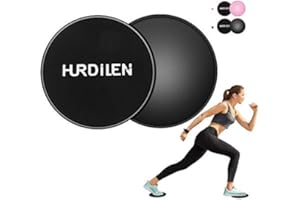 Hurdilen Core Sliders, Exercise Gliding Discs Dual Sided Use on Carpet and Hardwood Floors, Lightweight and Perfect Fitness Apparatus for Training Abdominal Core Strength