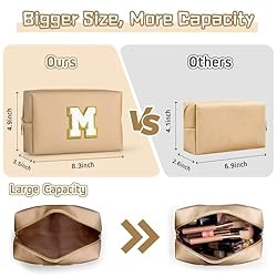 TOPEAST Initial Makeup Bags for Women, Personalized