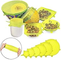RabbitStorm Tapas Elásticas de Silicona, Envoltura Plástica Reutilizable Alternativa para Cubetas y Recipientes de...