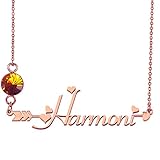HUAN XUN Custom 2 Couples Name Harmoni Birthstone