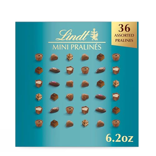 LINDT MINI PRALINES, ASSORTED CHOCOLATE CANDY WITH PREMIUM FILLING, 36 COUNT, 6.2 OZ. GIFT BOX