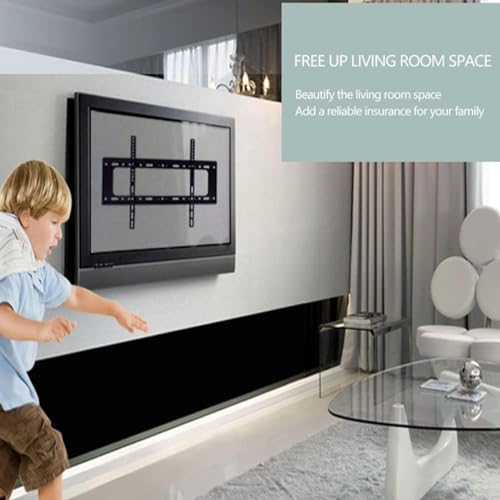 Fixed TV Wall Mount Bracket Tilt Ultra Slim TV Mount for 32-85" LED LCD OLED Plasma TVs,TV/Computer Wall Mount Bracket TV Stand/Television Stands for 32-85 Inch Screen Wall Bracket Capacity Up to 50kg