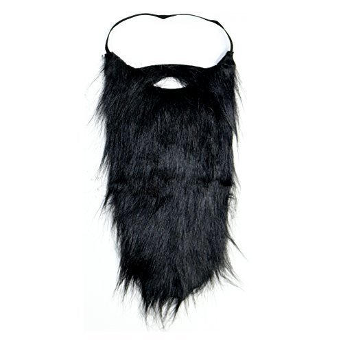 By Robelli Elasticated Long Fancy Dress Beards (Black)