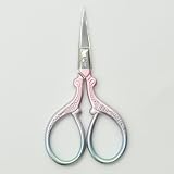 SwirlColor Embroidery Scissors Small Stainless Steel with Pink Faux Leather view 8
