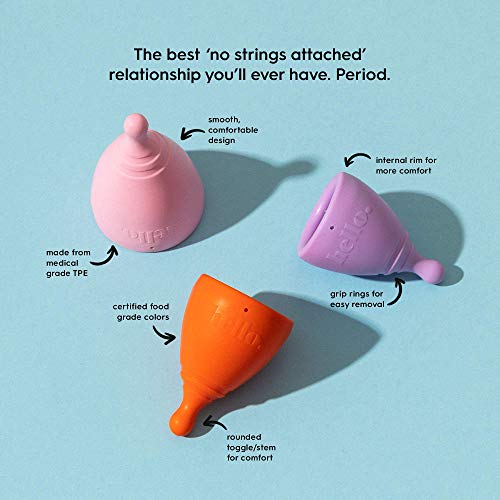 The Hello Cup Large Menstrual Cup, BPA Free, Reusable, Hypoallergenic