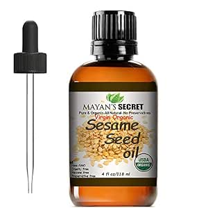 Aceite de semilla de sésamo orgánico virgen certificado por USDA 100% puro  natural para la piel, el cuerpo, la cara y el crecimiento del cabello ...