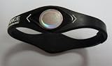 Power Balance Wristband Silicone Bracelet Medium (Black W/white Letters)