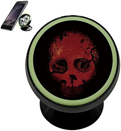 KAKA Bracket Skull Red Wolf Flora Magnetic Phone Car Mount Holder Universal 360 Rotation Stand Metal Mobile Phone