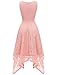 Dressystar Women's Vintage Lace V-Neck Asymmetrical Handkerchief Hem Cocktail Formal Swing Dress
