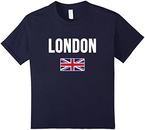 unisex-child London England T-shirt English Souvenir Uk Flag British Tee 4 Navy