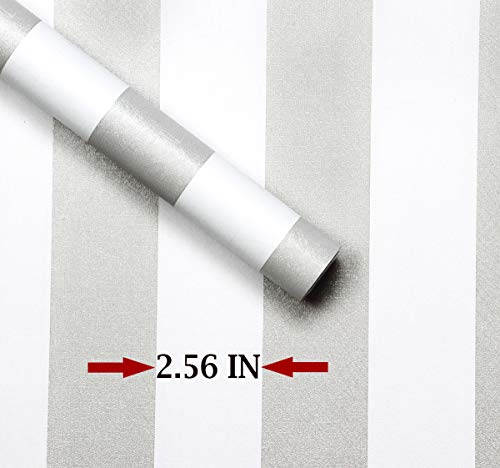 Guvana Gray and White Wallpaper Stripe Peel and Stick Wallpaper Self-Adhesive Contact Paper 118\