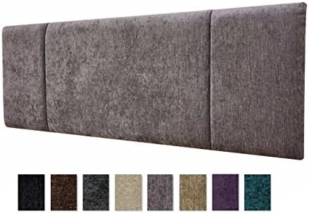 MianGE CHENILLE FABRIC PORTOBELLO HEADBOARD - CHOICE 8 COLORS (6ft Super King Size, Grey)
