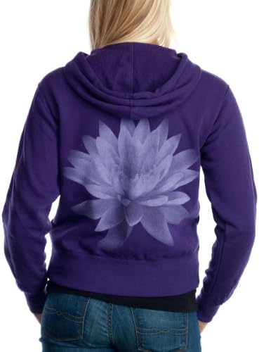 Super Buddha Women's "Lotus Flower" Zip Hoody, Grape, Small