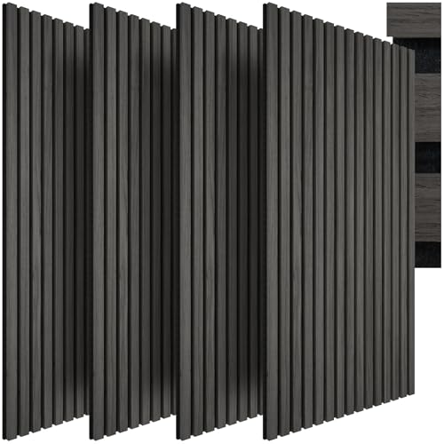 tectake® Akustikpaneele mit Echtholzfurnier, effektiver Schallschutz, 4er Set, MDF, Schallabsorber, Schalldämmung, Akustikplatten, Schallschutzplatten, Raumakus