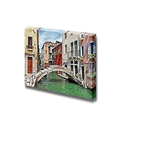 Canvas Prints Wall Art - Beautiful Romantic Venetian Scenery | Modern Wall Decor/Home Decoration Stretched Gallery Canvas Wrap Giclee Print & Ready to Hang - 12" x 18"