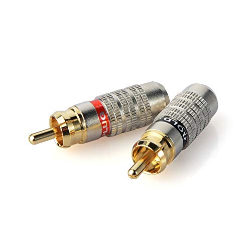 GINZU New 2pcs/lot DIY RCA Plug HIFI Goldplated Audio Cable RCA Male Audio Connector Gold Adapter For Cable NEW